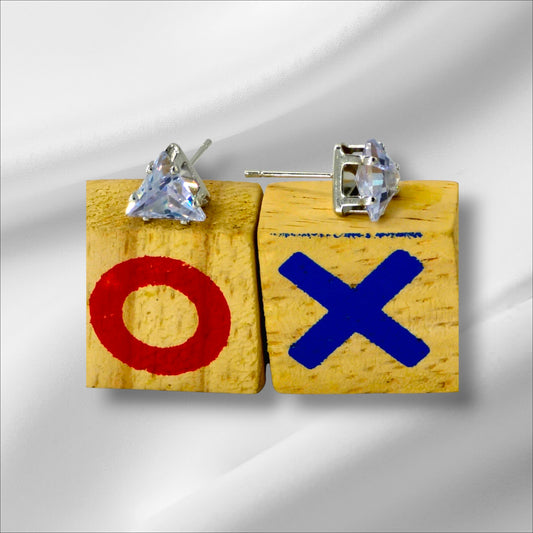 BIG TRIANGLE AMERICAN DIAMOND STUDDS EARRING - The Charms Magic