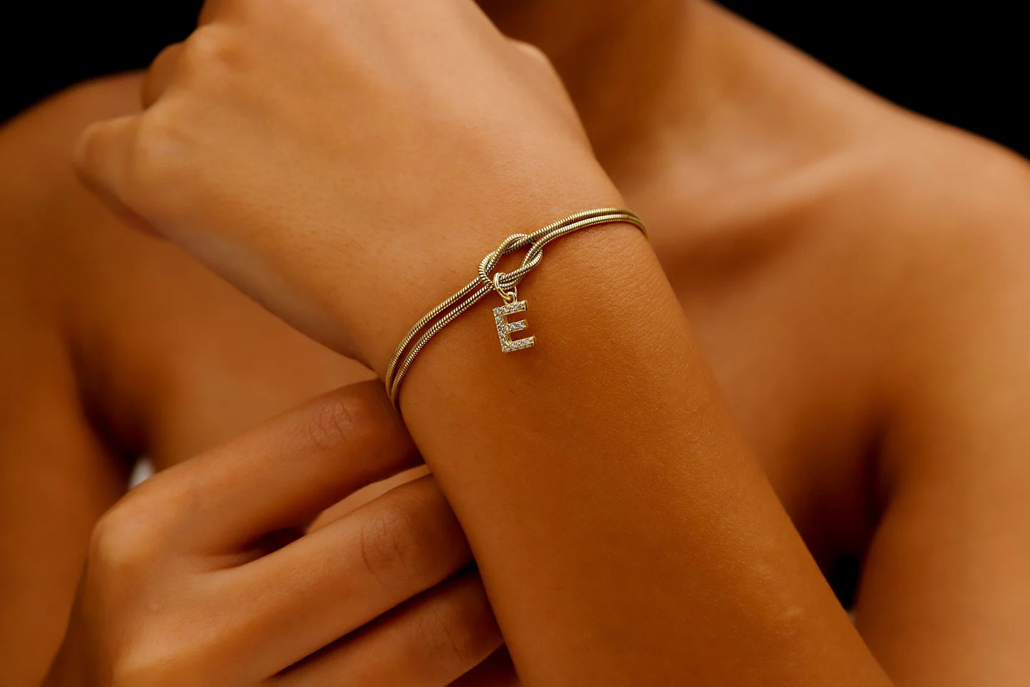 Infinity Love Knot Bracelet with Initial
