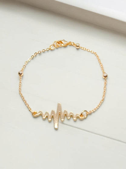 Heartbeat symbol Anti tarnish bracelet