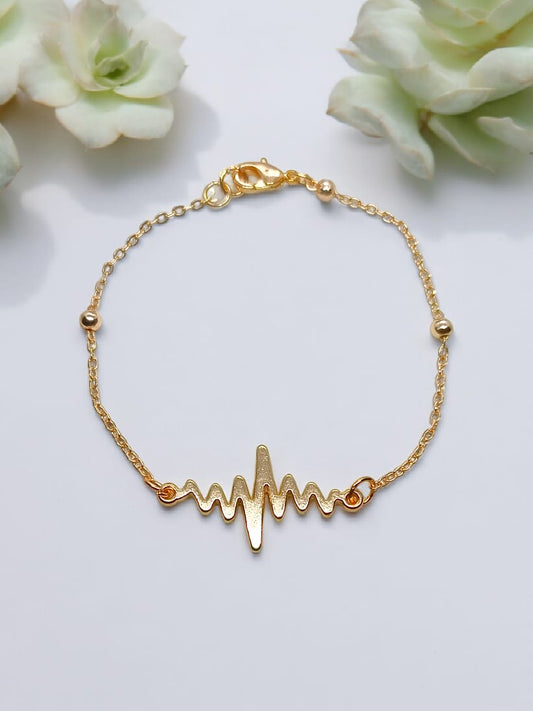 Heartbeat symbol Anti tarnish bracelet