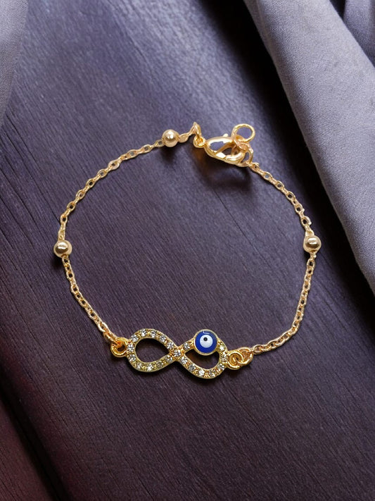 Infinity symbol Anti tarnish bracelet with Evil eye