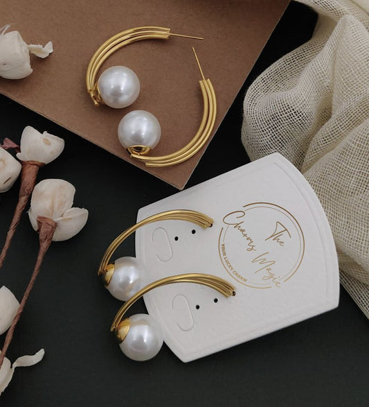 stunning gold hoop earrings with a chic blend of pearls