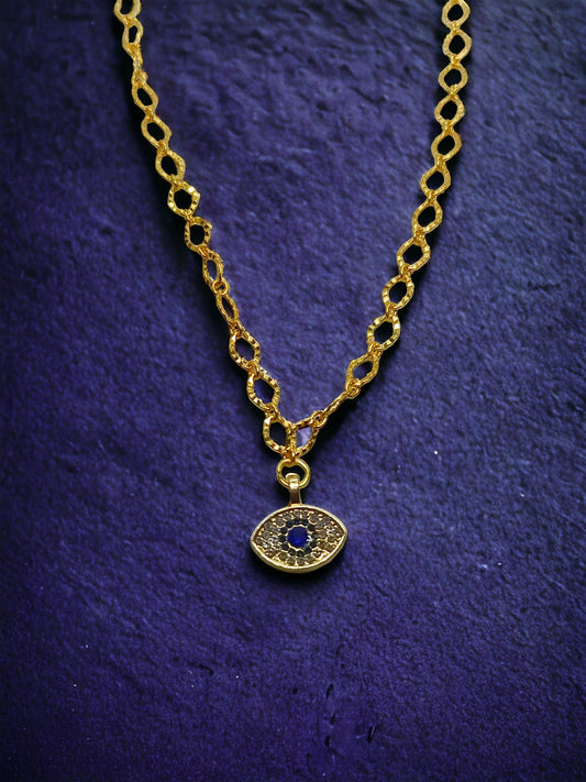 Evil Eye Charms Necklace With Anti tarnish Gold Plated Chain