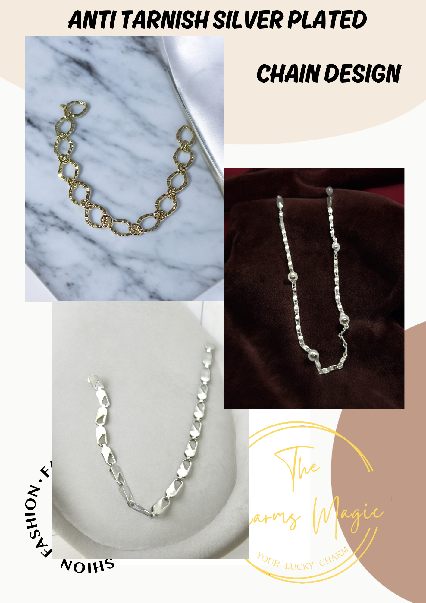 Create your own necklace in Anti Tarnish Plated Chain with One Charm