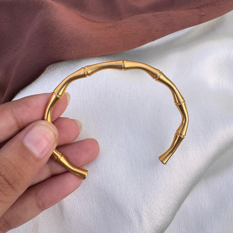 Minimalist Bamboo style cuff bracelet - The Charms Magic