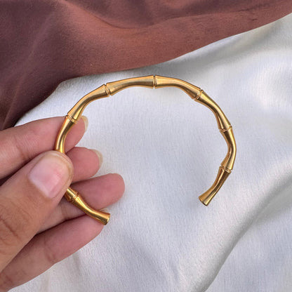 Minimalist Bamboo style cuff bracelet - The Charms Magic